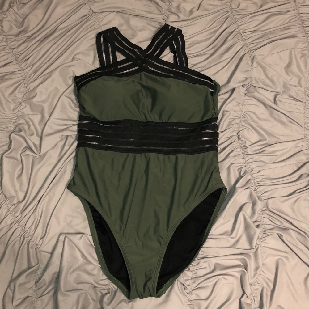 Army Green One Piece Swimsuit